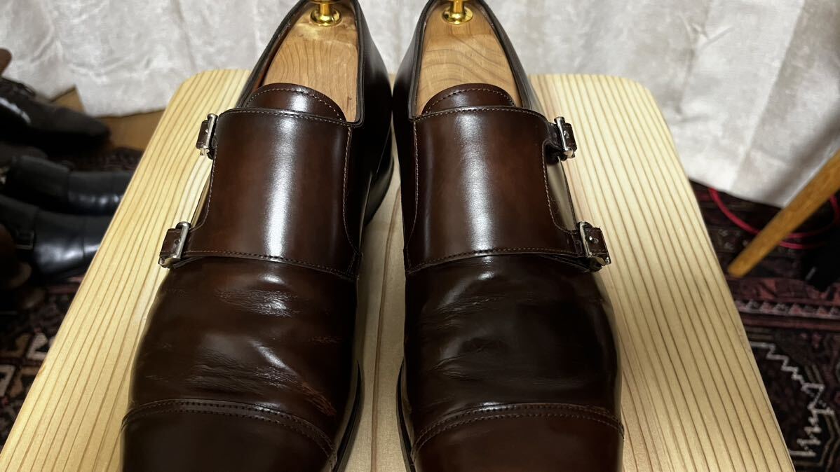 Santoni サントーニ ダブルモンク　ブラウンカラー　サイズ6.5 中古品　イタリア製　10053 32 UK 61/2 ビジネスシューズ
