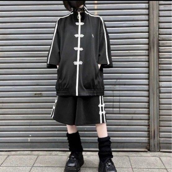 REFLEM レフレム チャイナハーフスリーブトラックジャージ REFLEM レフレム チャイナハーフスリーブトラックジャージ
