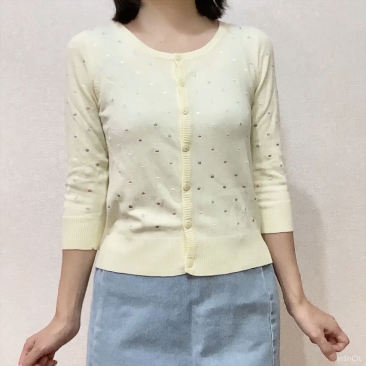 sale!エムズエキサイト ドット柄カーディガン