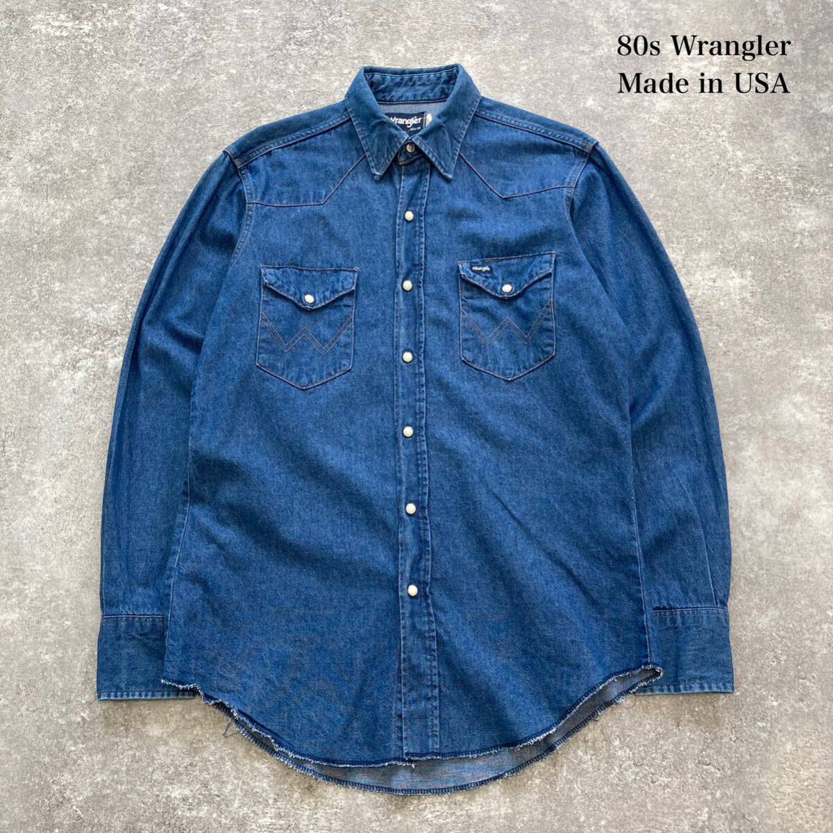 Wrangler / ラングラー】80s USA製 ヴィンテージ デニムシャツ Wrangler / ラングラー】80s USA製 ヴィンテージ デニムシャツ