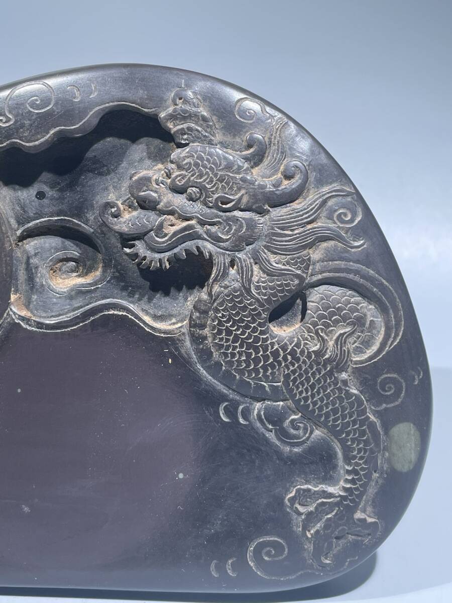 旧蔵 清 【端硯 中國四大名硯】 飛龍戯珠紋 文房四寶 古硯 硯台 旧蔵 清 【端硯 中國四大名硯】 飛龍戯珠紋 文房四寶 古硯 硯台