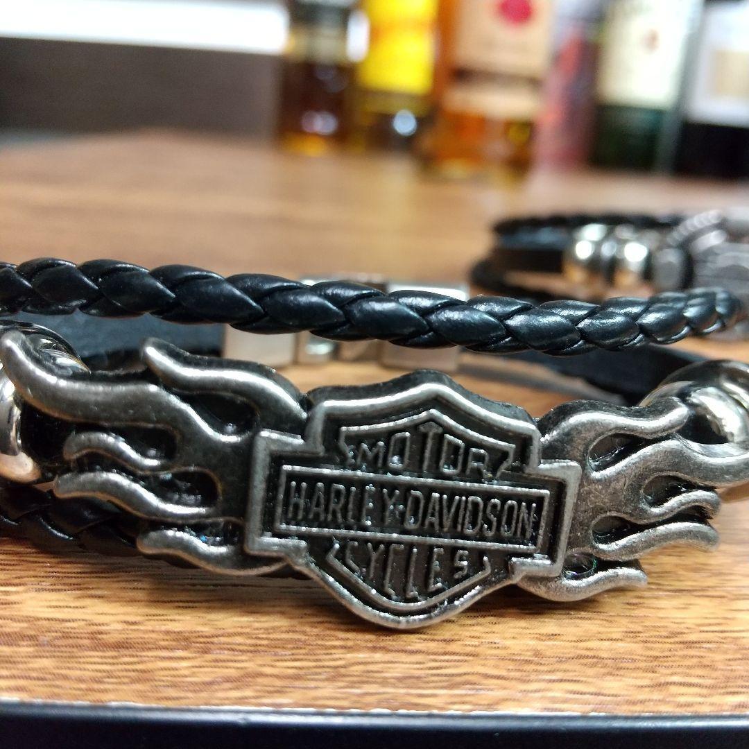 【ハーレーダビットソン】ステンレス レザーコード ブレスレット 即決 新品 送料無料 ハーレーダビッドソン ブレスレット 2個