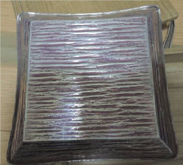 金谷 五良三郎銘 南鐐折板角盆 銀皿 金属工芸 共箱 重さ187g 金谷 五良三郎銘 南鐐折板角盆 銀皿 金属工芸 共箱 重さ187g