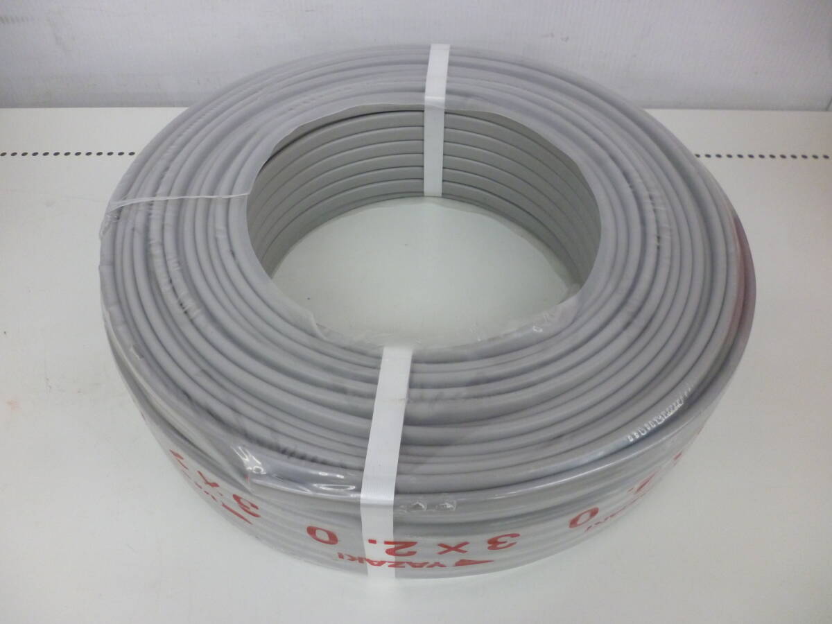 未使用品 YAZAKI 矢崎 VVF2.0-3c VVFケーブル 3×2.0mm 100m 灰 未使用品 YAZAKI 矢崎 VVF2.0-3c VVFケーブル 3×2.0mm 100m 灰