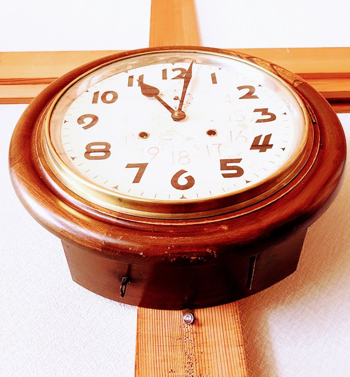 完動美品〉名古屋商事 スモセコ付グレシャム丸型ゼンマイ振り子 完動美品〉名古屋商事 スモセコ付グレシャム丸型ゼンマイ振り子