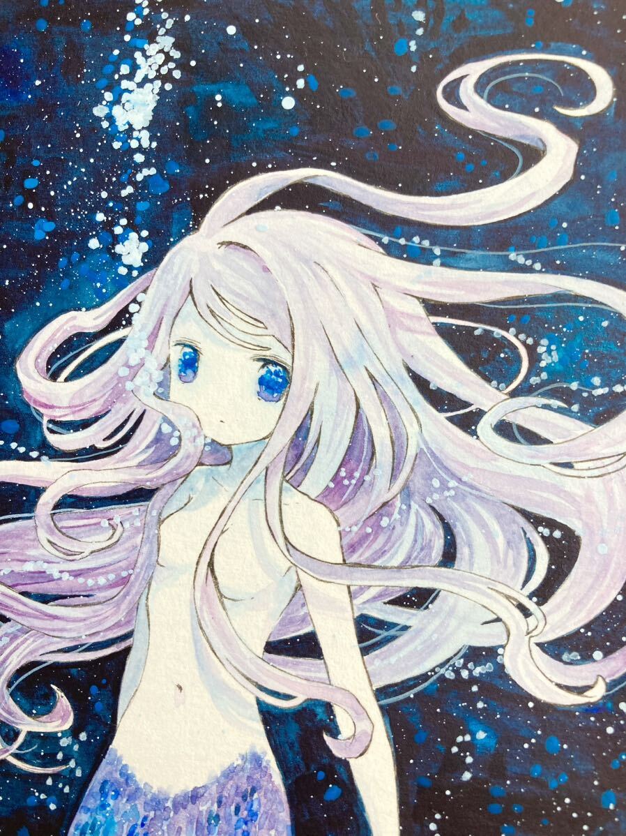 Yahoo!オークション - 手描きイラスト オリジナル水彩画 人魚 Yahoo!オークション - 手描きイラスト オリジナル水彩画 人魚