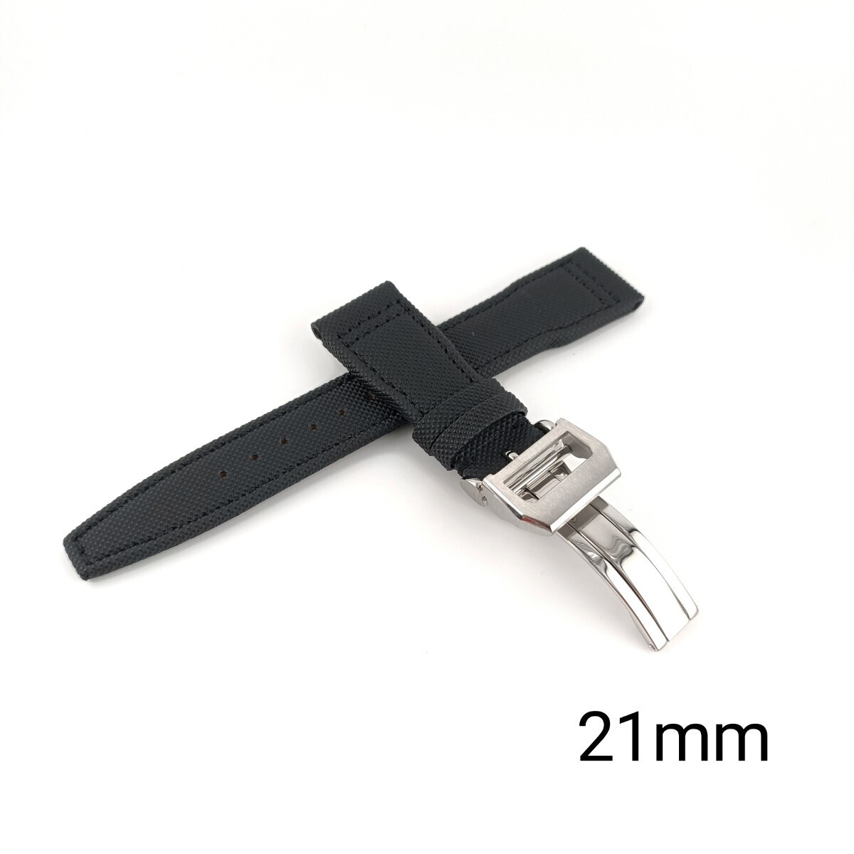 21mm 腕時計 ナイロン ベルト ブラック 黒 Dバックル付 【対応 21mm 腕時計 ナイロン ベルト ブラック 黒 Dバックル付 【対応