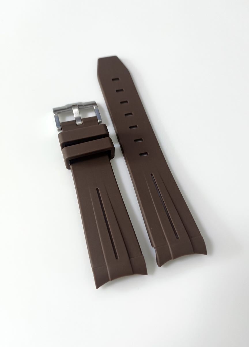 20mm 腕時計 社外品 ラバーベルト カーブエンド ブラウン 茶 20mm 腕時計 社外品 ラバーベルト カーブエンド ブラウン 茶