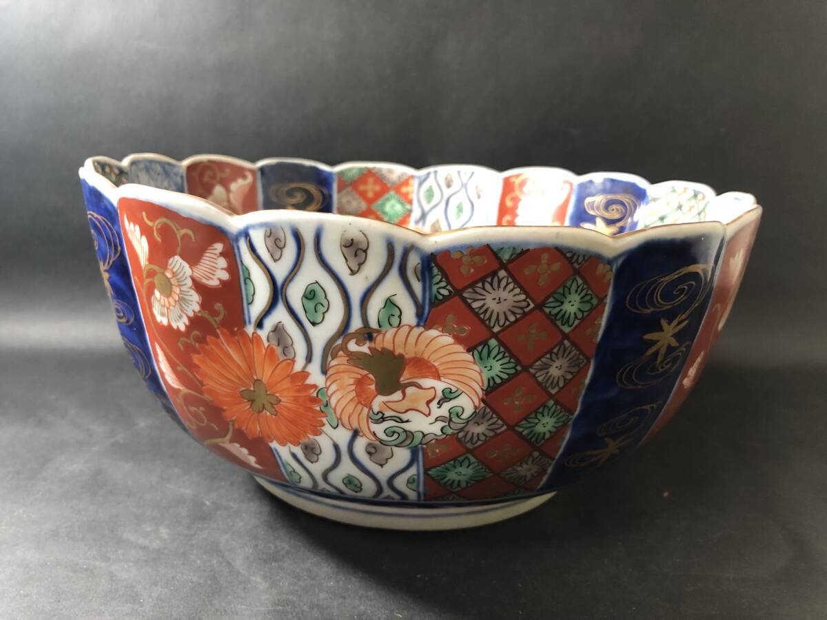 古伊万里 赤絵 染錦 色絵 大鉢 大サイズ 蜜柑手 龍文様と鳥文様 古伊万里 赤絵 染錦 色絵 大鉢 大サイズ 蜜柑手 龍文様と鳥文様