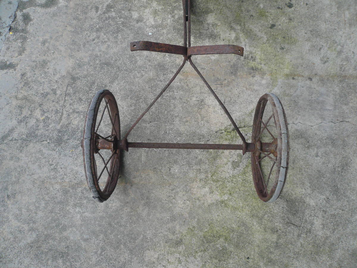  antique retro tricycle iron made period thing 