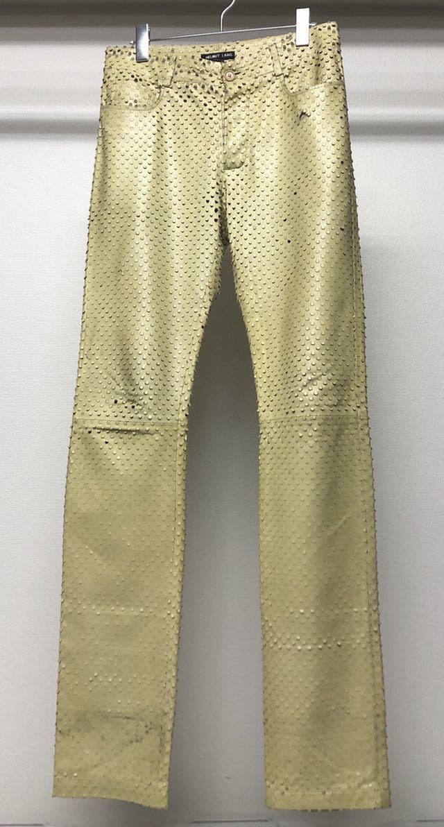 SS2001 HELMUT LAMG PUNCHING LEATHER TROUSERS ヘルムートラング 初期 パンチング レザー パンツ_画像1