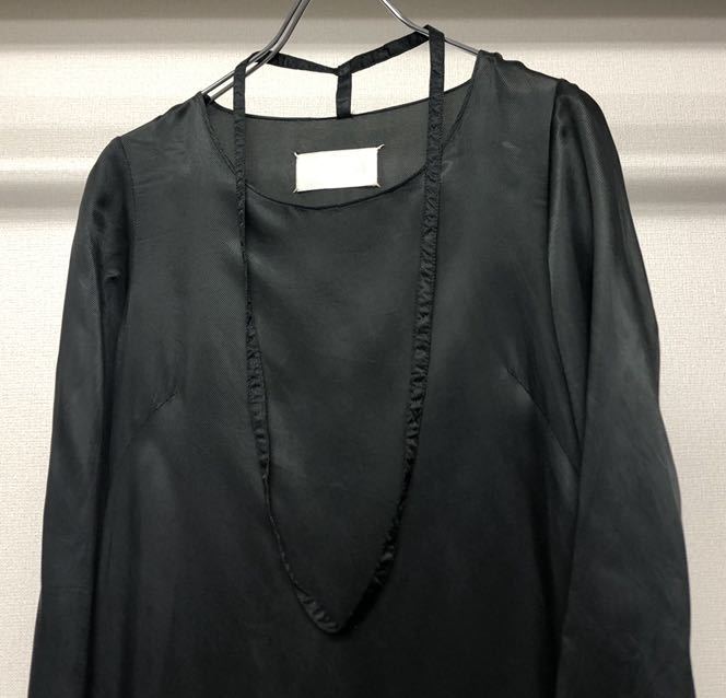 AW1999 MARTIN MARGIELA LINING FABRIC MAXI DRESS WITH NECKLACE первый период Margiela maxi платье One-piece подкладка ткань подкладка 