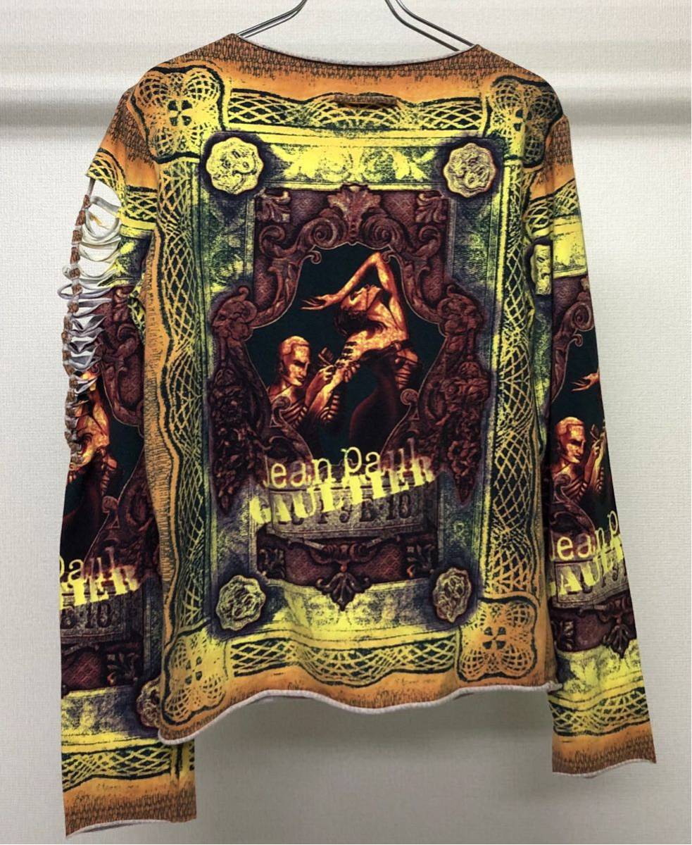 1995s 90s JEAN PAUL GAULTIER CUTOUT PRINTED TOP ジャンポール