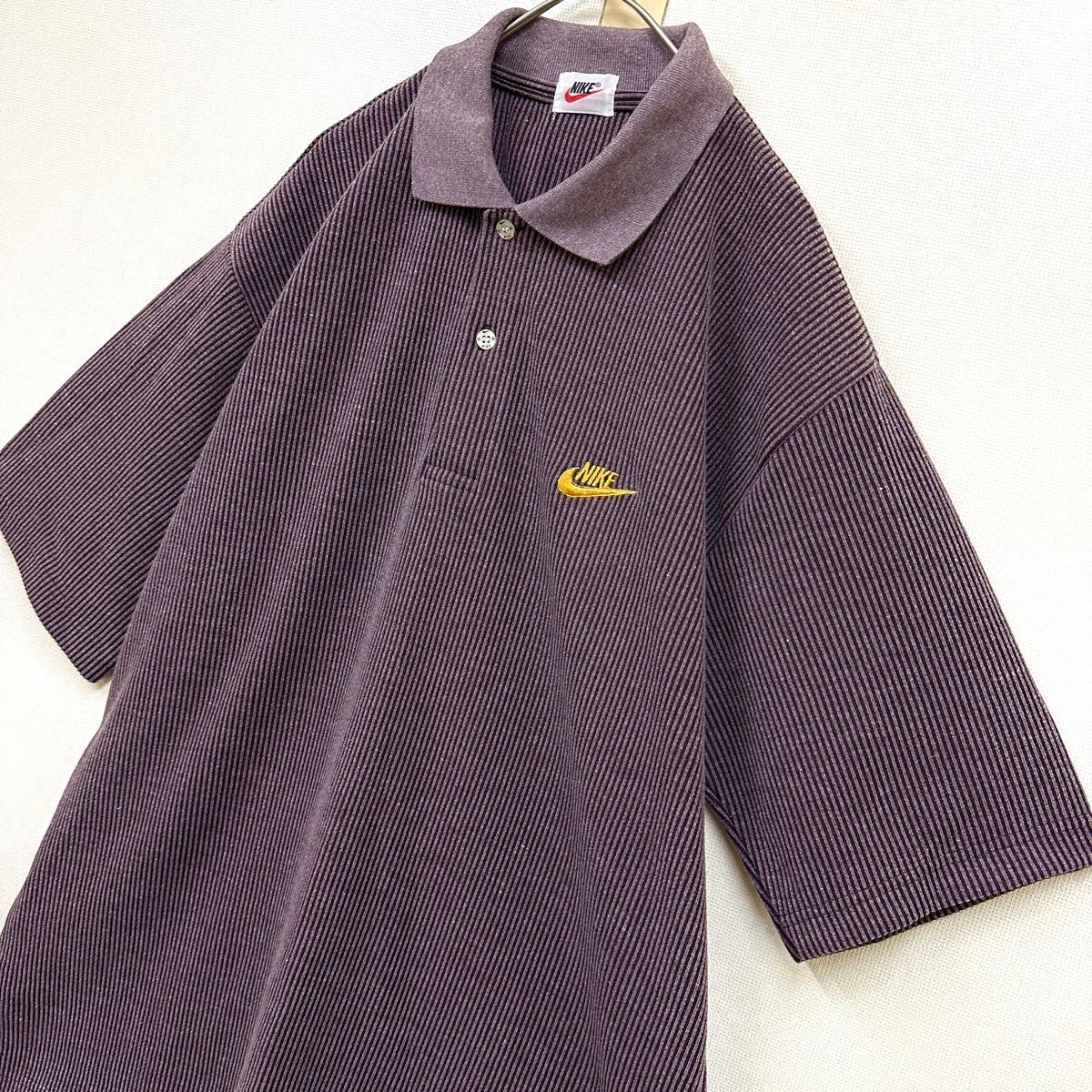 NIKE 90s ナイキポロシャツ ワンポイント 刺繍ロゴ ブラウン NIKE 90s ナイキポロシャツ ワンポイント 刺繍ロゴ ブラウン
