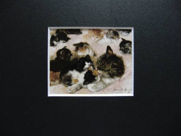 ヤフオク! - 送料無料、希少画集画、高級新品額・額装付、猫 ネコ ねこ