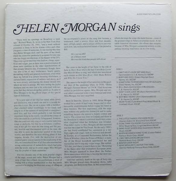 ◆ HELEN MORGAN Sings The Songs She Made Famous ◆ Audio Rarities AR-2330 ◆ V_画像2