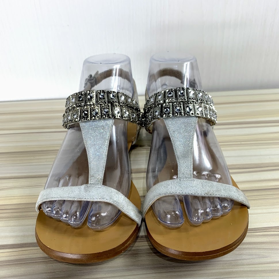 NINE WEST Nine West sandals 6.5 M size silver silver studs biju- equipment ornament 