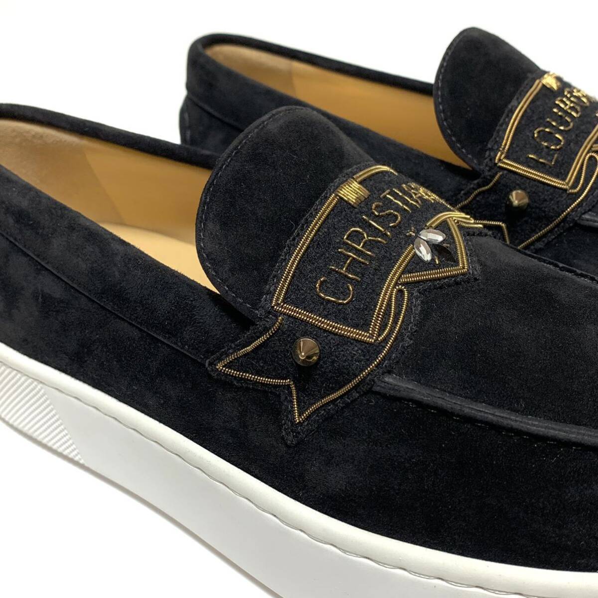 Christian Louboutin スニーカー ランチュロー スエード レザー 未使用 クリスチャンルブタン Christian Louboutin ロゴ