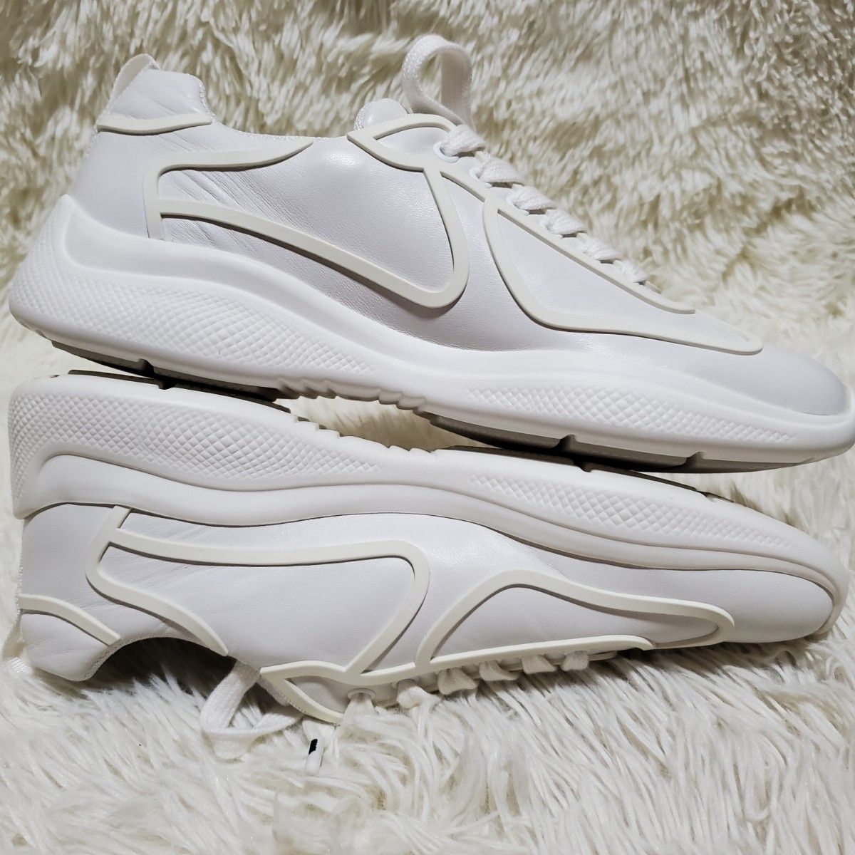 PRADA 【プラダ】【スニーカー】【白】 新品未使用】PRADA プラダ スニーカー メンズ ホワイト 約27cm