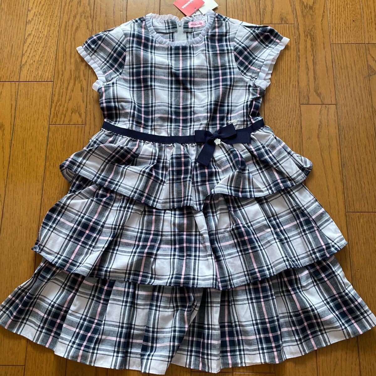 シャーリーテンプル テディベア柄ワンピース 160cm シャーリーテンプル テディベアはちみつ クッキー柄 ワンピース