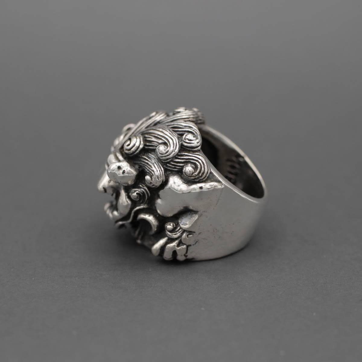 かすう工房 希少 初期作品 重量50g 17号 獅子リング 指輪 かすう工房 希少 初期作品 重量50g 17号 獅子リング 指輪