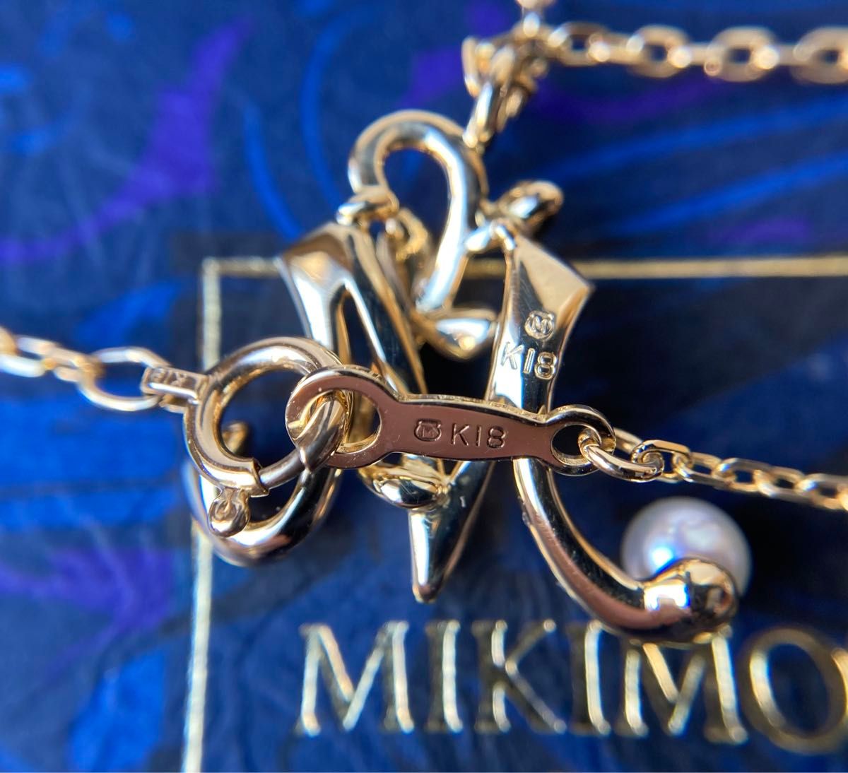 MIKIMOTO ミキモト 1Pパール 真珠 イニシャル「M」 リーフ MIKIMOTO ミキモト 1Pパール 真珠 イニシャル「M」 リーフ