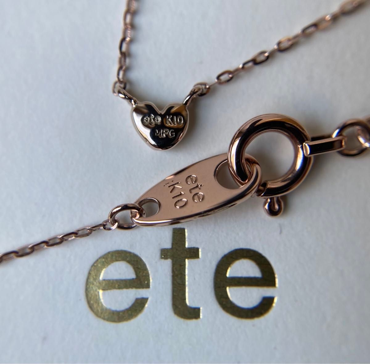 ete エテ 1Pダイヤモンド プチハート ペンダント ピンクゴールド ete エテ 1Pダイヤモンド プチハート ペンダント ピンクゴールド