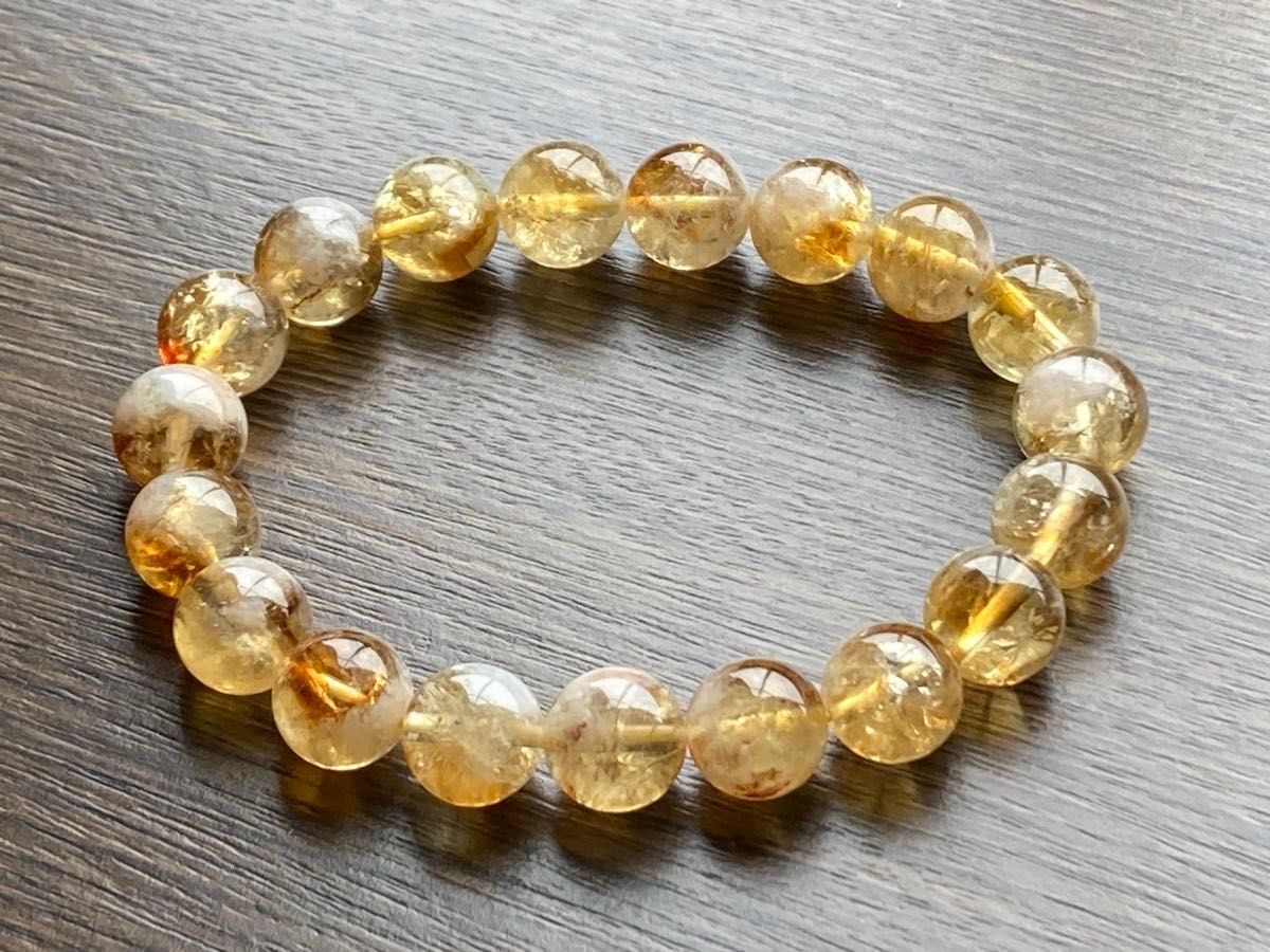 虹入りシトリン黄水晶(約10mm玉)の天然石 パワーストーン 虹入りシトリン黄水晶(約10mm玉)の天然石 パワーストーン