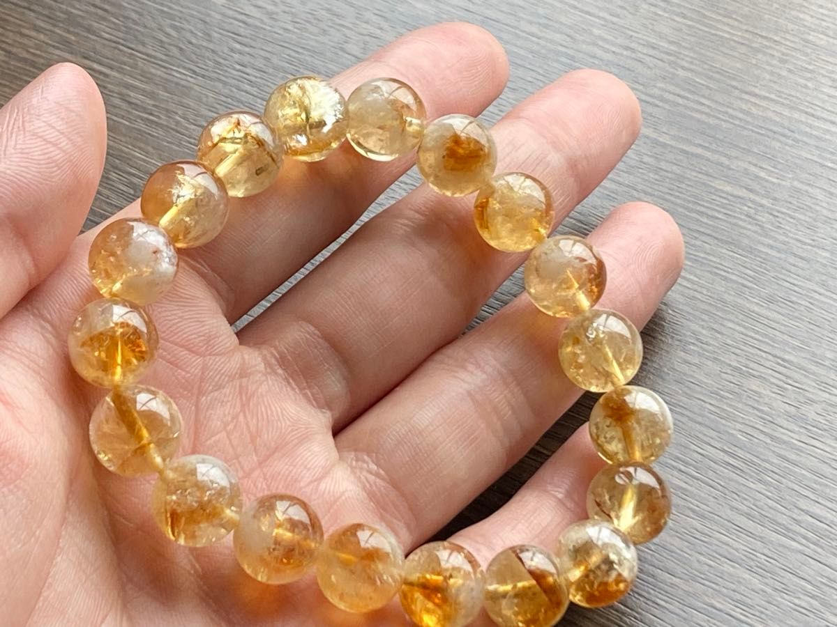 虹入りシトリン黄水晶(約10mm玉)の天然石 パワーストーン 虹入りシトリン黄水晶(約10mm玉)の天然石 パワーストーン