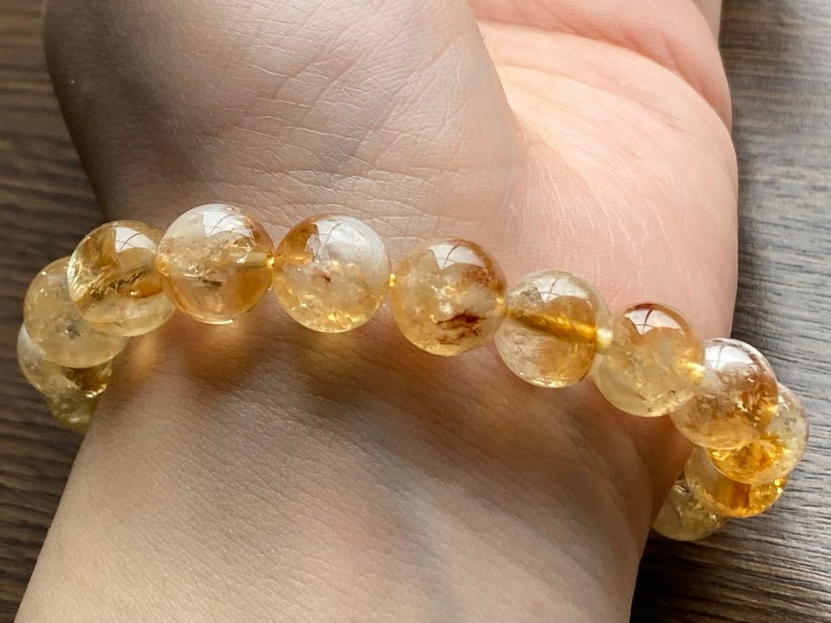 虹入りシトリン黄水晶(約10mm玉)の天然石 パワーストーン 虹入りシトリン黄水晶(約10mm玉)の天然石 パワーストーン