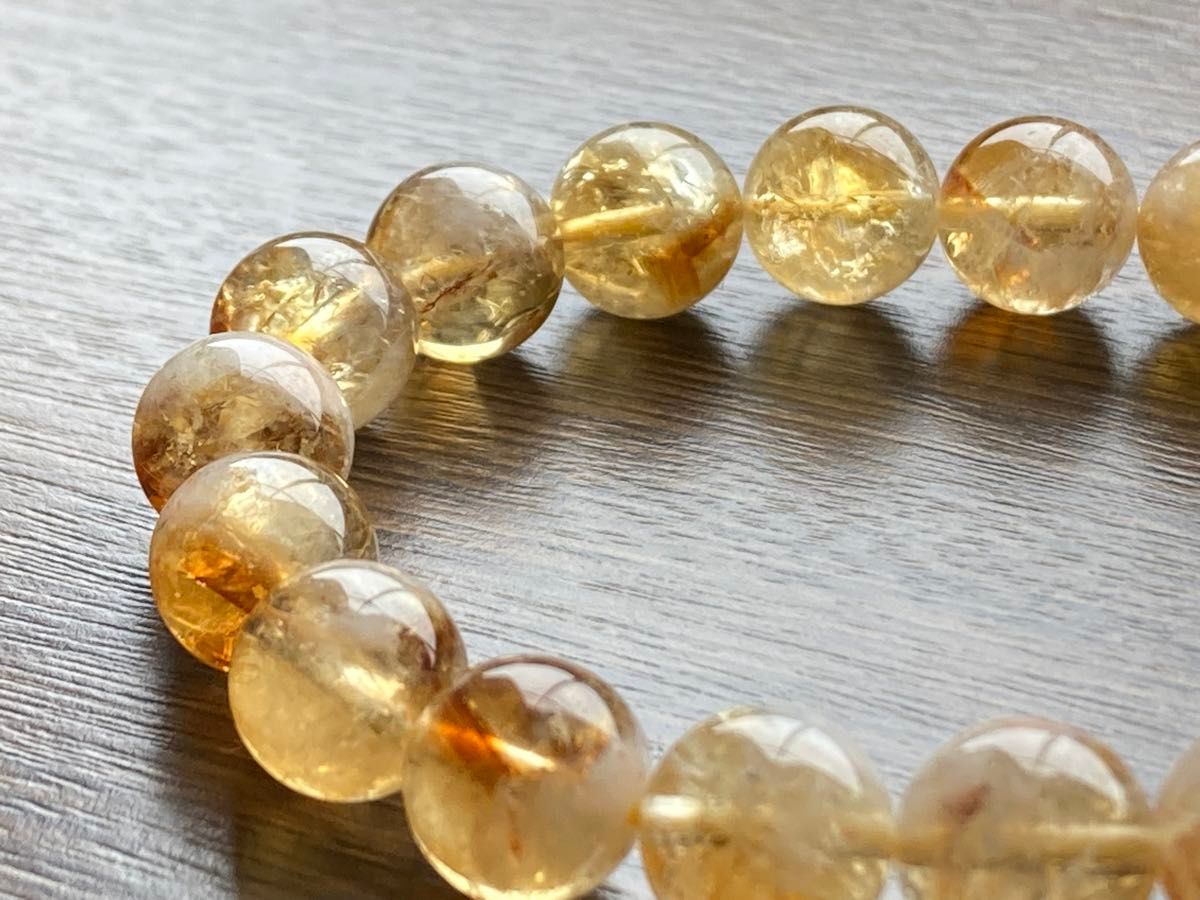 虹入りシトリン黄水晶(約10mm玉)の天然石 パワーストーン 虹入りシトリン黄水晶(約10mm玉)の天然石 パワーストーン