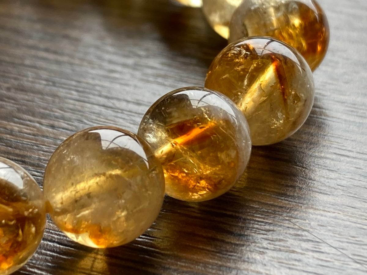 虹入りシトリン黄水晶(約10mm玉)の天然石 パワーストーン 虹入りシトリン黄水晶(約10mm玉)の天然石 パワーストーン