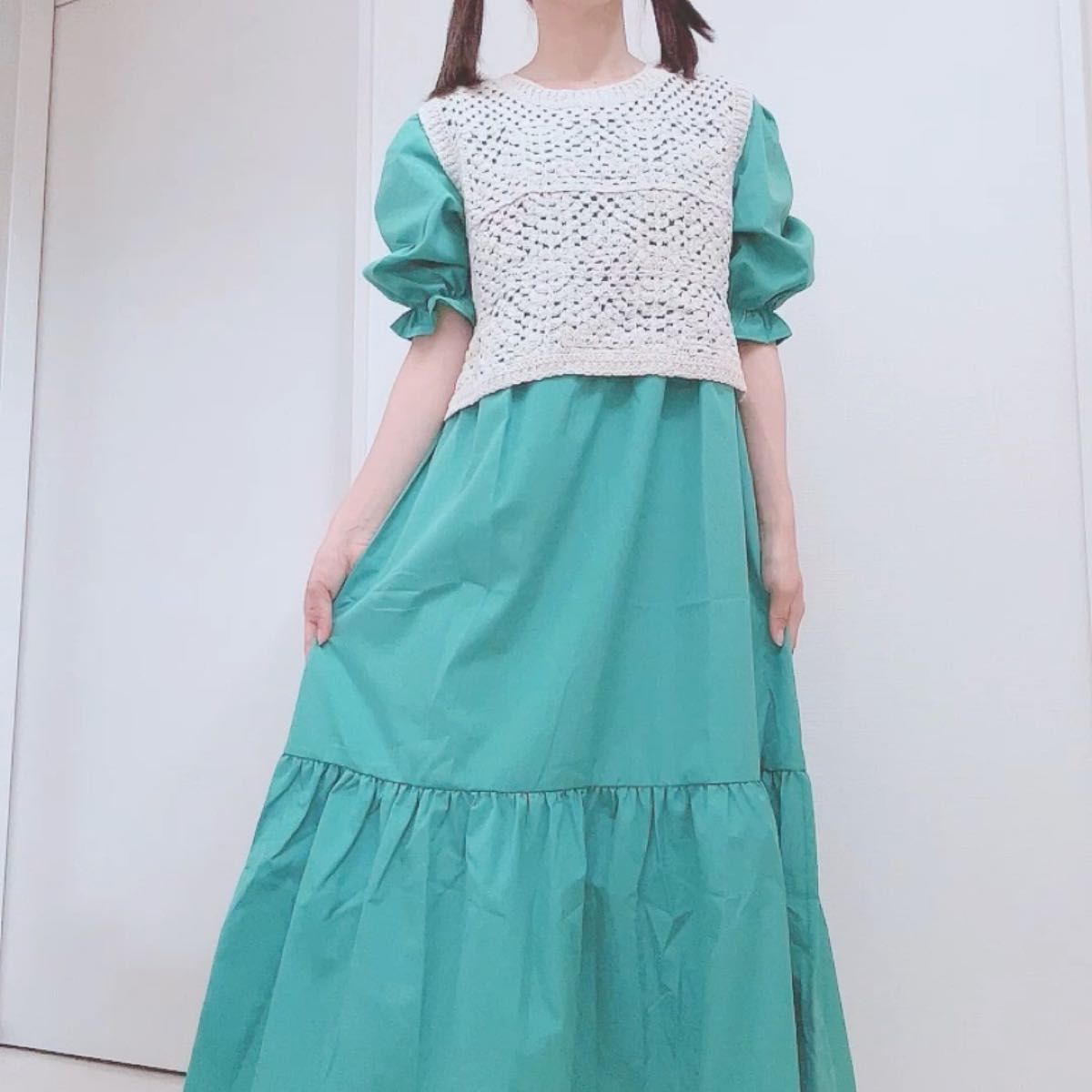 【新品】クロシェビスチェset ワンピース F レトロガール 定価5,390円 セットアップ