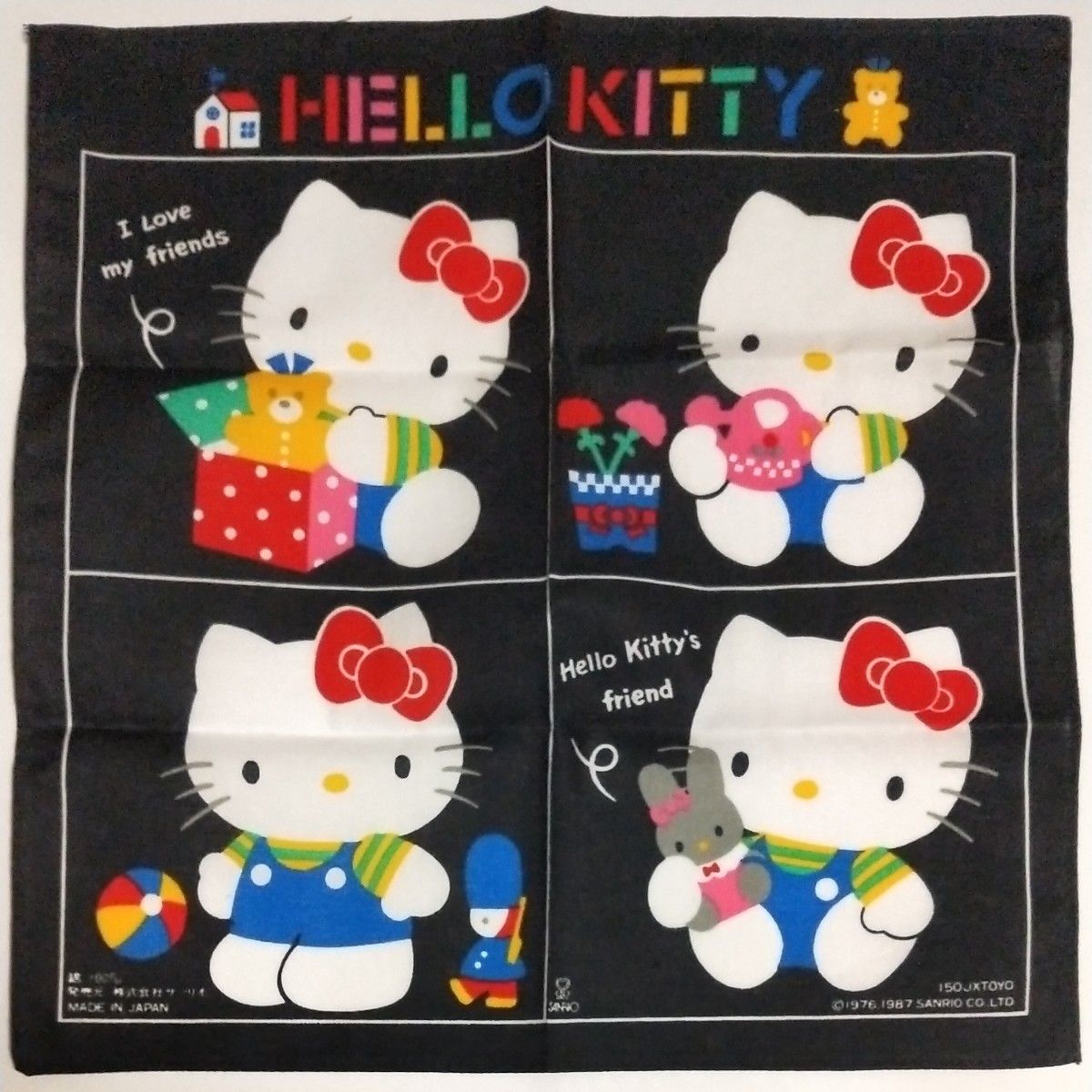 ハローキティ ハンカチ 昭和 レトロ 当時物 1987 Sanrio ハローキティ ハンカチ 昭和 レトロ 当時物 1987 Sanrio