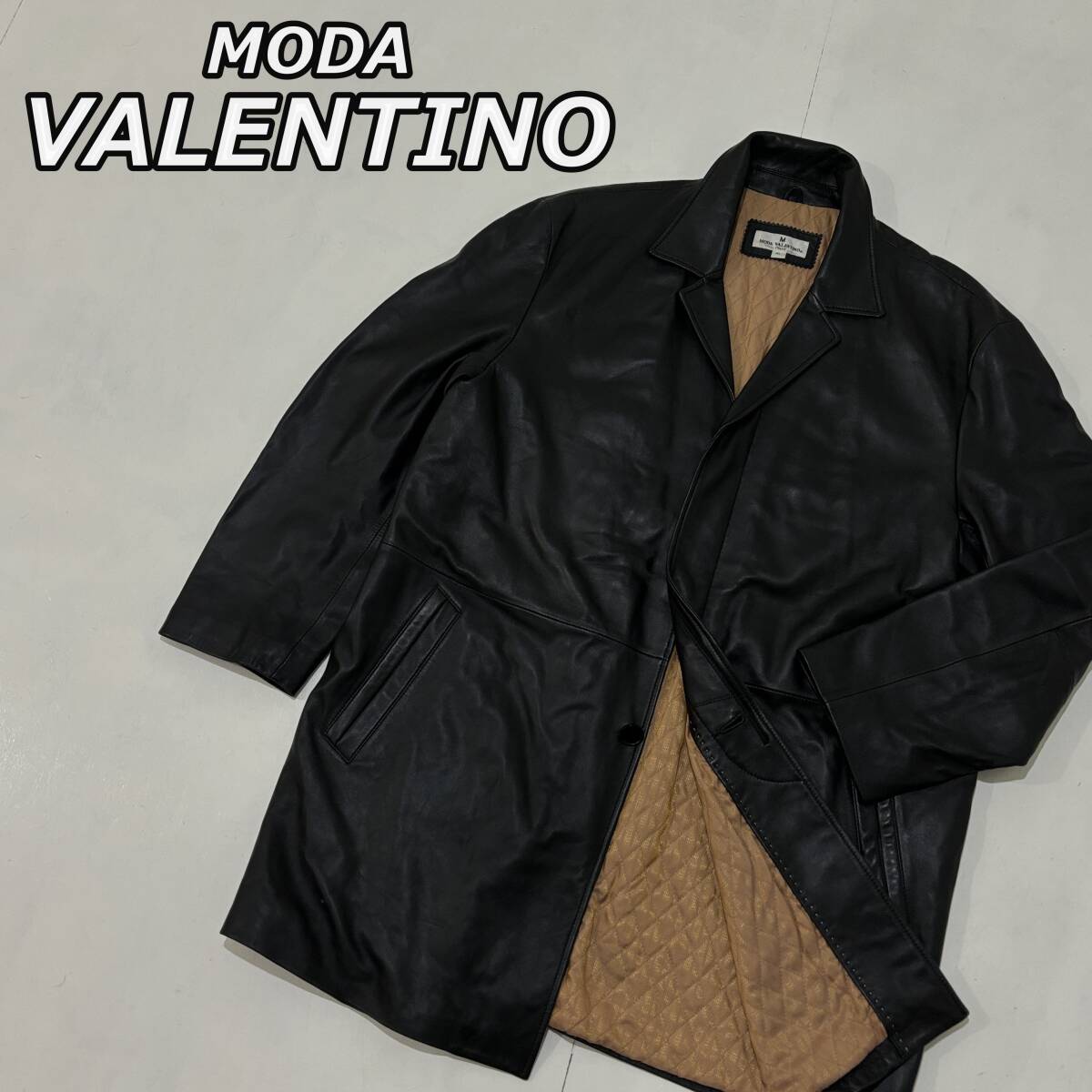 MODA VALENTINO】ヴァレンティノ 羊革 ラムレザー カーコート MODA VALENTINO】ヴァレンティノ 羊革 ラムレザー カーコート
