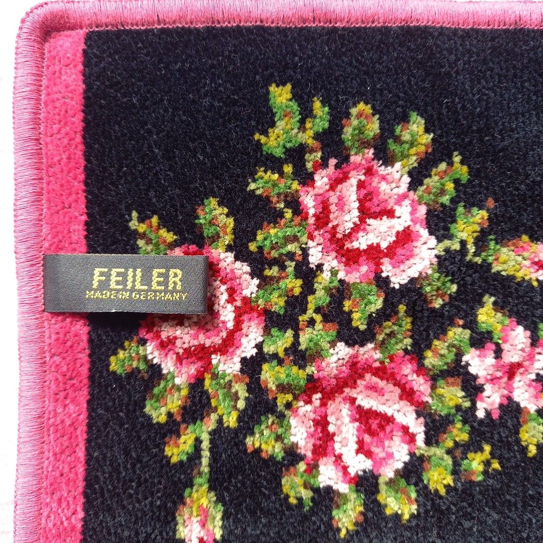FEILER フェイラー タオルハンカチ 花柄 シェニール織 大判 FEILER フェイラー タオルハンカチ 花柄 シェニール織 大判