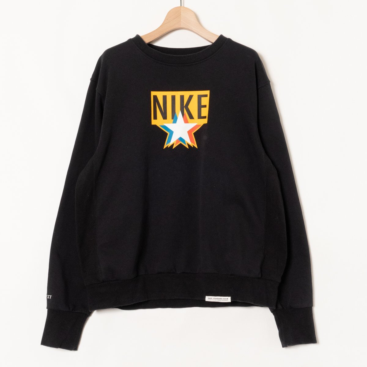 NIKE tops Nike тренировочный футболка темный темно-синий принт вышивка Logo casual DRI-FIT хлопок . мужской men\'s осень-зима M