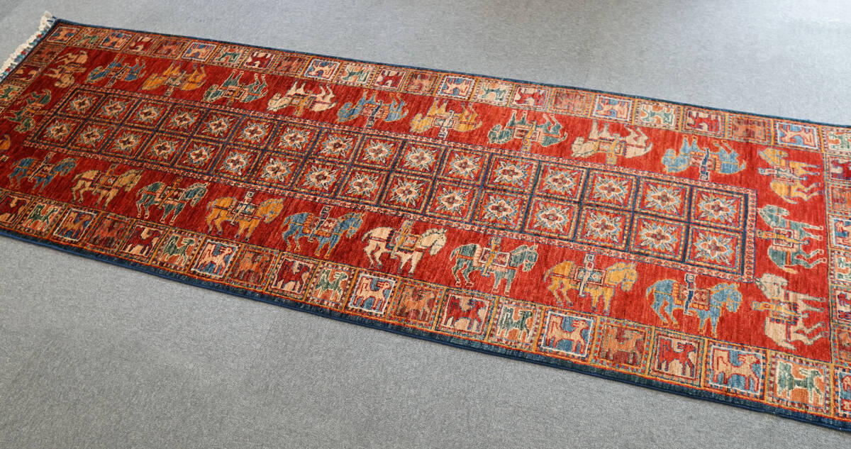 248×83cm 廊下敷き アフガニスタン 手織り絨毯 ガズニーウール 248×83cm 廊下敷き アフガニスタン 手織り絨毯 ガズニーウール