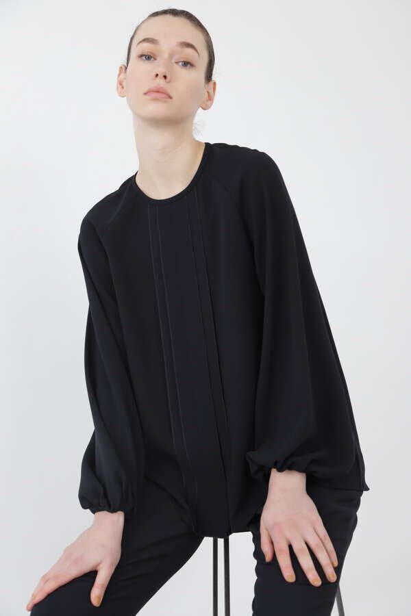 美品 ADORE ドライタッチジョーゼットブラウス アドーア ネイビー 美品 ADORE ドライタッチジョーゼットブラウス アドーア ネイビー