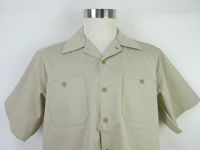 [ free shipping 34%OFF]HOUSTONhyu- stone T/Ctsu il WORK shirt NO.41074 KHAKI_XL size 