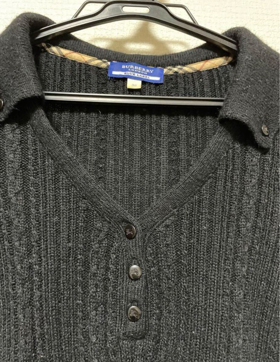 トップス サマーニット バーバリー BURBERRY 黒 半袖ニット トップス サマーニット バーバリー BURBERRY 黒 半袖ニット
