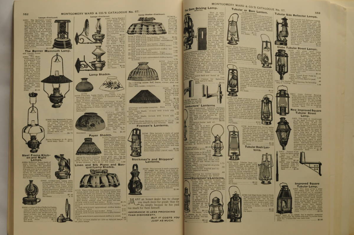 1895年 モンゴメリーワード カタログ　MONTGOMERY WARD CATALOGUE　シアーズ　sears　アメリカ　ビンテージ アンティーク　オイル ランプ_ビクトリアン・ランプ