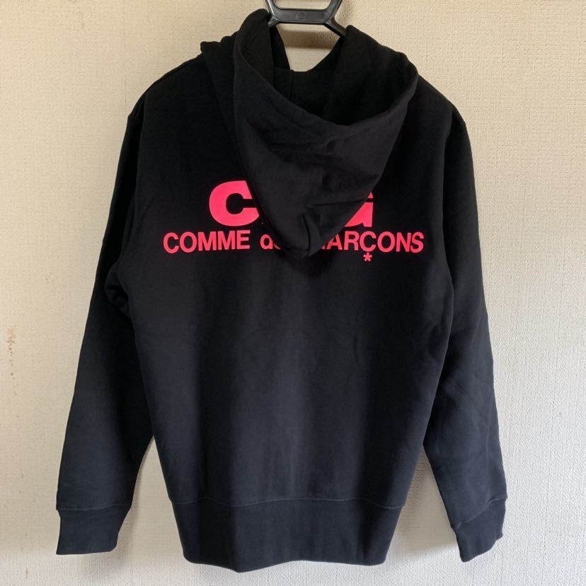 CDG ロゴ パーカー Mサイズ ブラック ピンク COMME des GARCONS コムデギャルソン コム デ ギャルソン コム・デ・ギャルソン フーディー_画像3