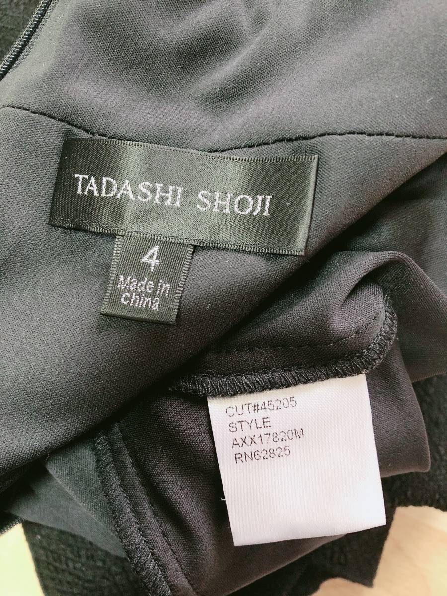 新品同様 4/9～11号 Tadashi Shoji タダシショージ ワンピース ドレス ブラック ティヤード　フレア_画像7