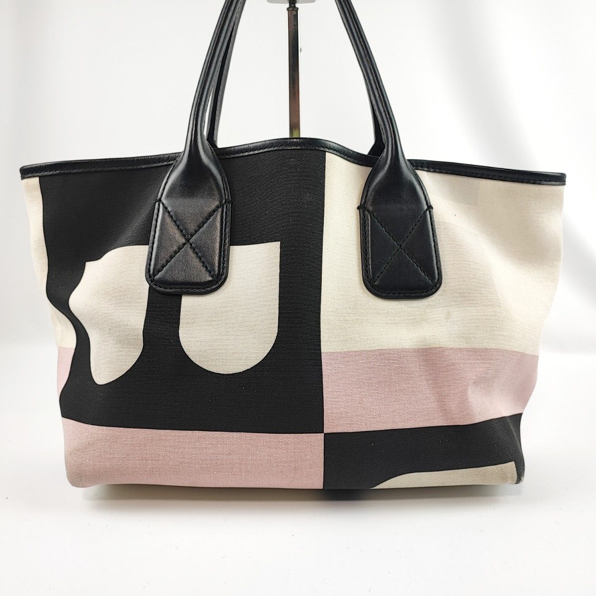 BALLY バリー トートバッグ Bロゴ キャンバス ブラック×ホワイト BALLY バリー トートバッグ Bロゴ キャンバス ブラック×ホワイト