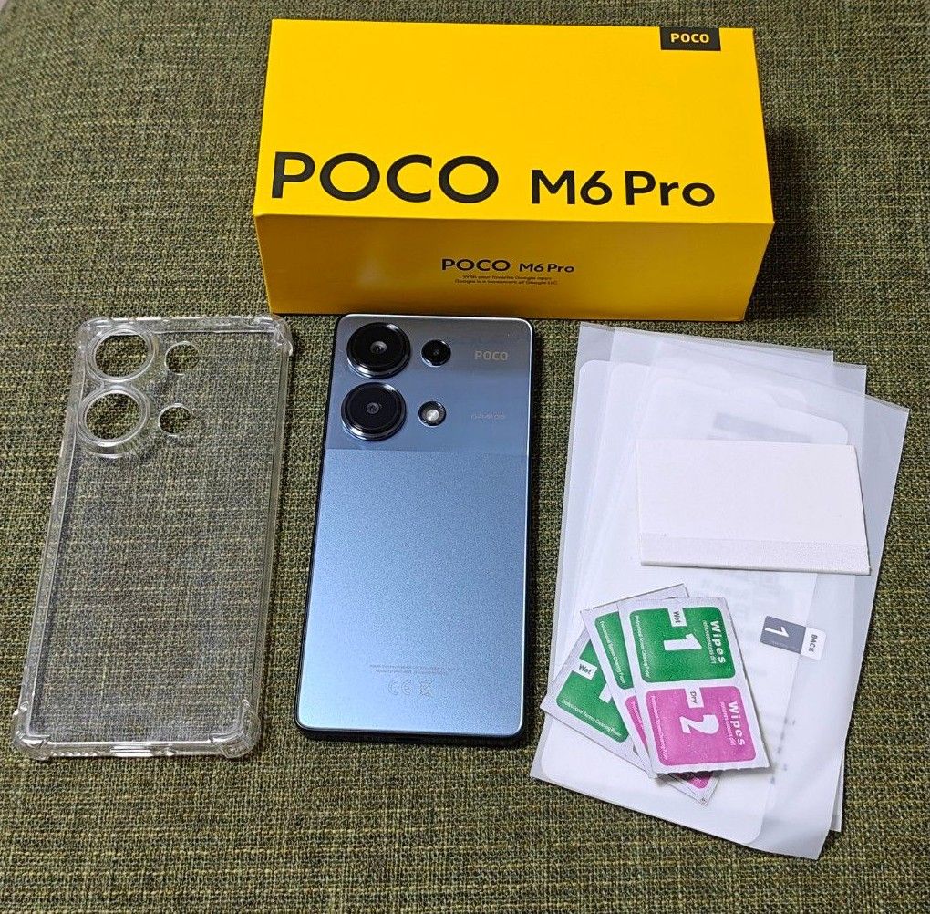 POCO M6 Pro 8GB/256GB ブルー ケース&フィルム付き 美品 POCO M6 Pro 8GB/256GB ブルー ケース&フィルム付き 美品