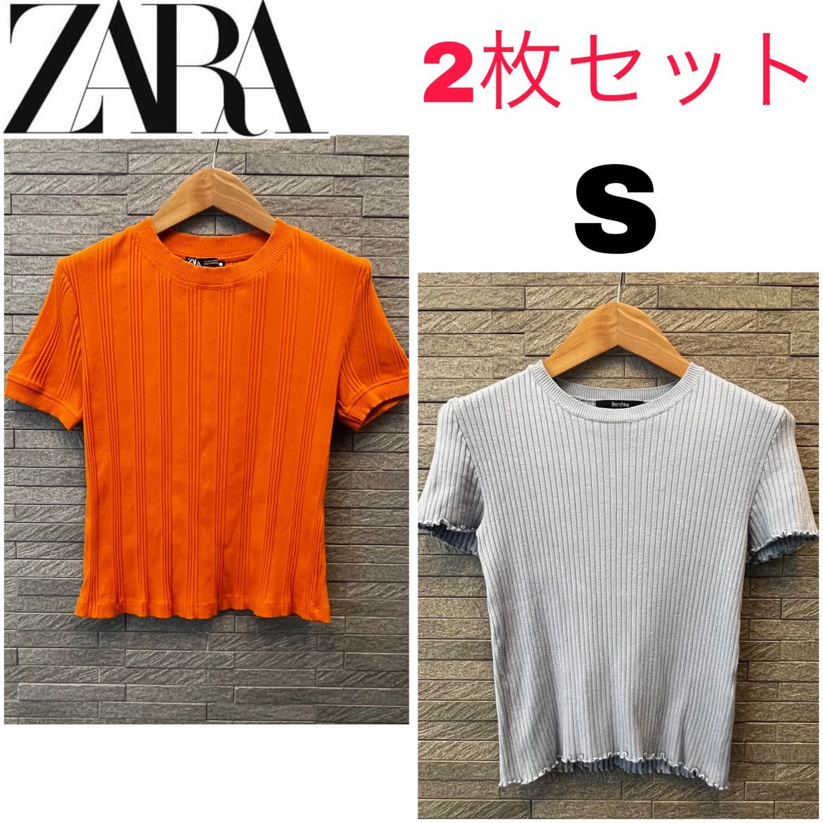s.e**、長袖2枚、半袖1枚セット ザラ ZARA 半袖 Tシャツ レディース 2枚セット サマー ニット