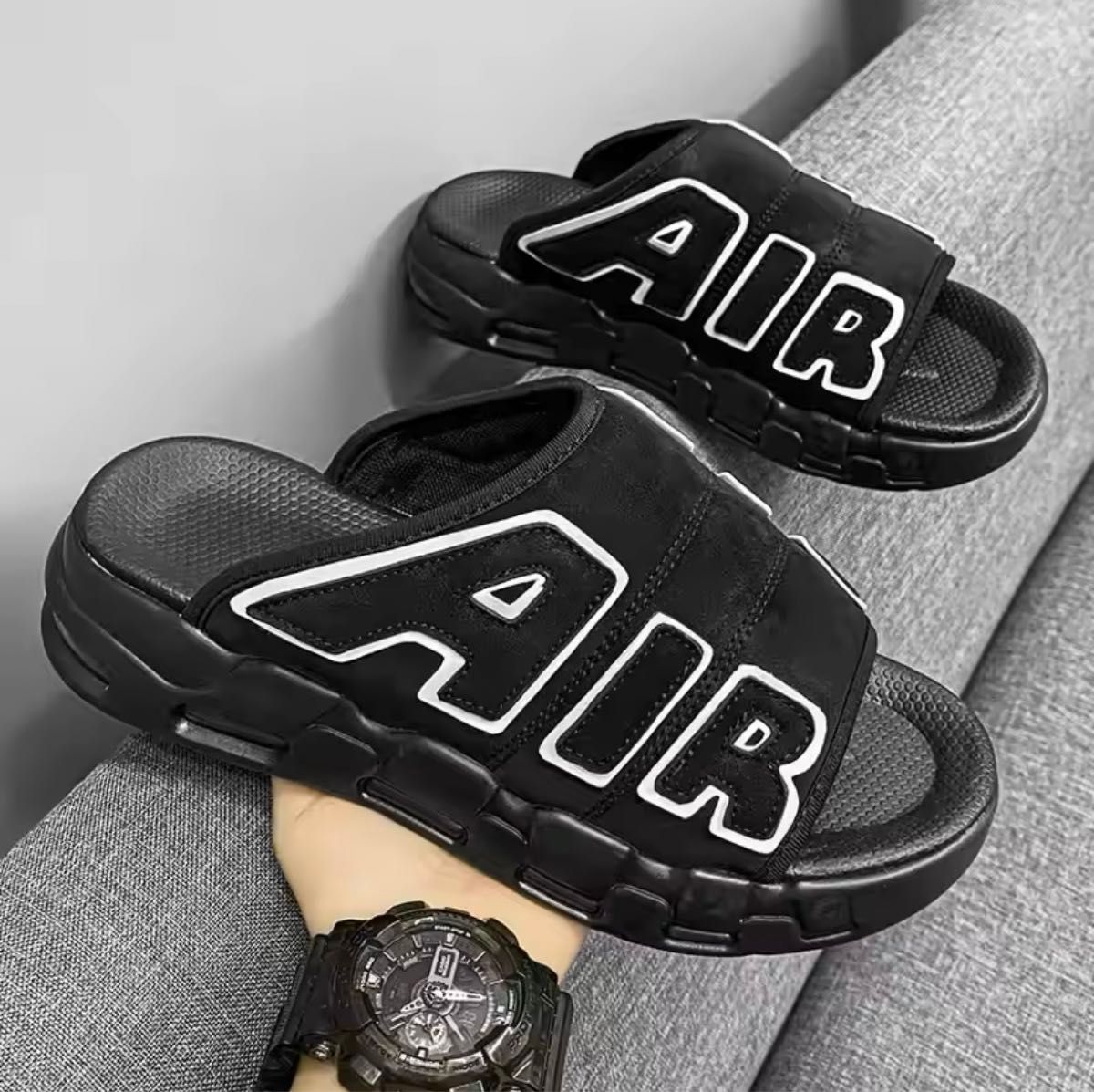 NIKE好き必見 モアテン風 air サンダル Black|Yahoo!フリマ(旧 NIKE好き必見 モアテン風 air サンダル Black|Yahoo!フリマ(旧
