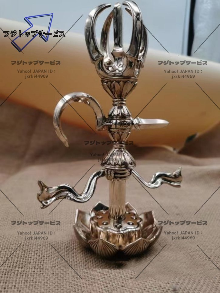 愛染明王 五鈷鉤 仏具 仏教美術 銅製 磨き仕上げ 高さ19cm 仏壇 愛染明王 五鈷鉤 仏具 仏教美術 銅製 磨き仕上げ 高さ19cm 仏壇