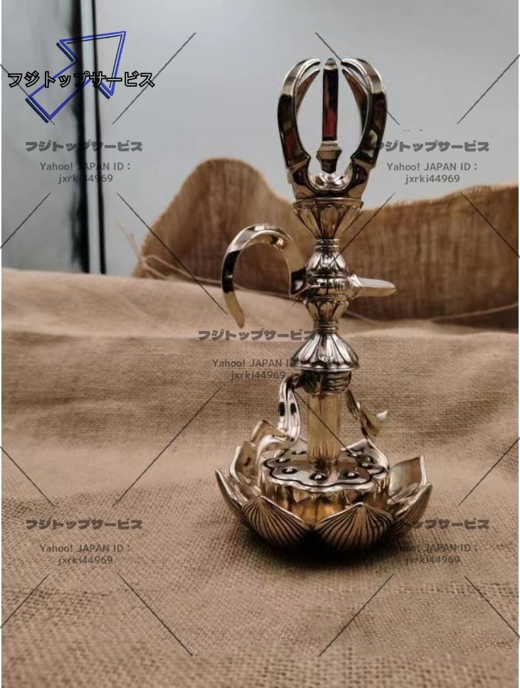 愛染明王 五鈷鉤 仏具 仏教美術 銅製 磨き仕上げ 高さ19cm 仏壇 愛染明王 五鈷鉤 仏具 仏教美術 銅製 磨き仕上げ 高さ19cm 仏壇